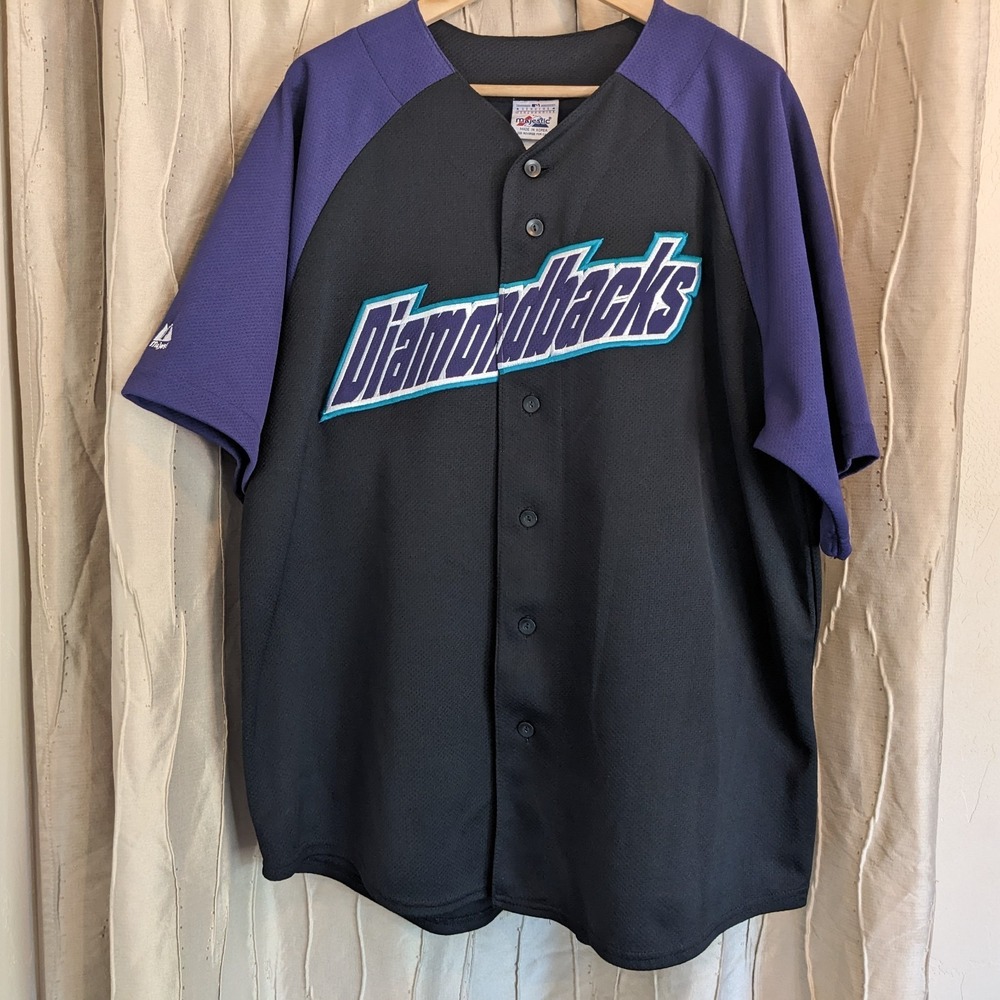Vintage Majestic Arizona Diamondbacks Jersey Mens XL 90s‎ Black Mesh Stitched